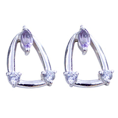 Amethyst-Naher Osten-Nari-Mehrfach-Ohrstecker-Lila-92,5-Silber-Ohrring