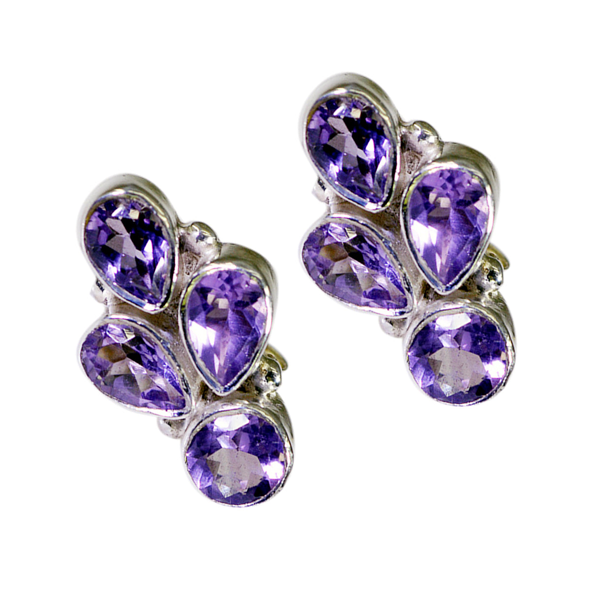 Amethyst-Mexican-Rina-multiple-Stud-Purple-925-Sterling-Silver-Earring