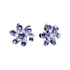 Amethyst-Australian-Sakura-multiple-Stud-Purple-Silver-Earring