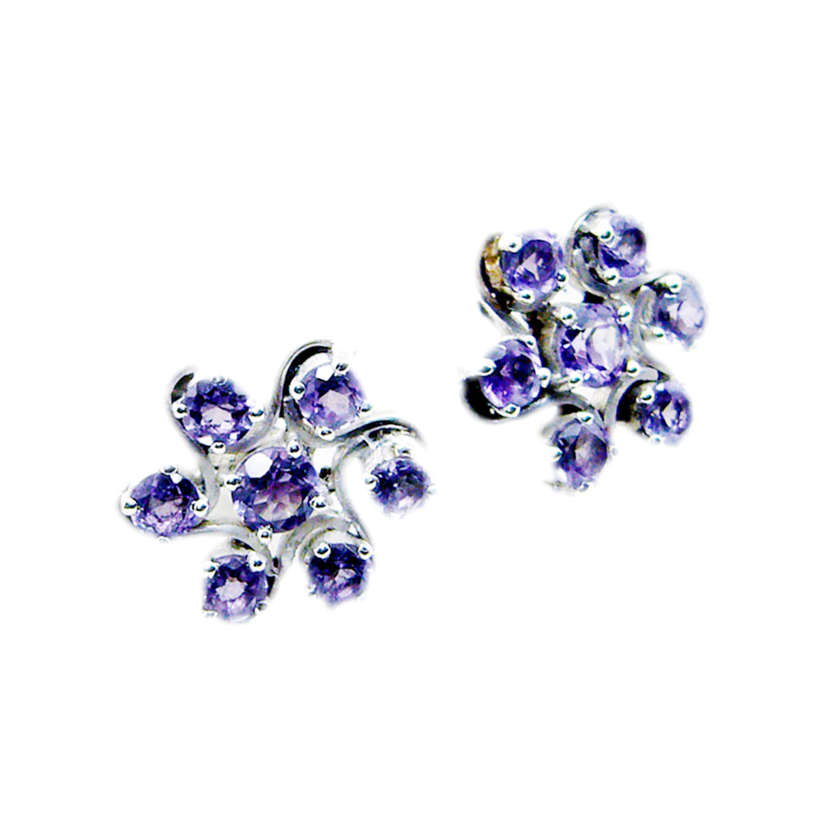 Amethyst-Australian-Sakura-multiple-Stud-Purple-Silver-Earring