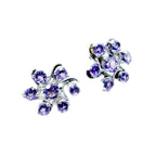 Amethyst-Australian-Sakura-multiple-Stud-Purple-Silver-Earring