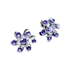 Amethyst-Australian-Sakura-multiple-Stud-Purple-Silver-Earring