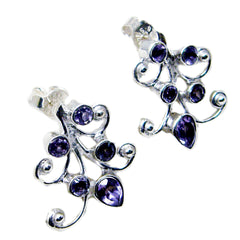 Amethyst-Spanisch-Seo-yeon-mehrere-Ohrstecker-Lila-925-Silber-Ohrring