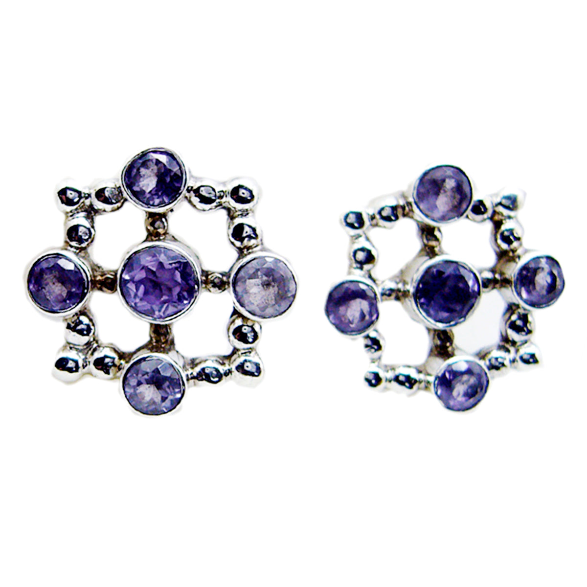 Amethyst-Australian-Lucia-multiple-Stud-Purple-925-Silver-Earring