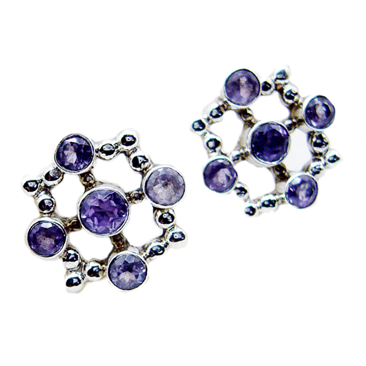 Amethyst-Australian-Lucia-multiple-Stud-Purple-925-Silver-Earring