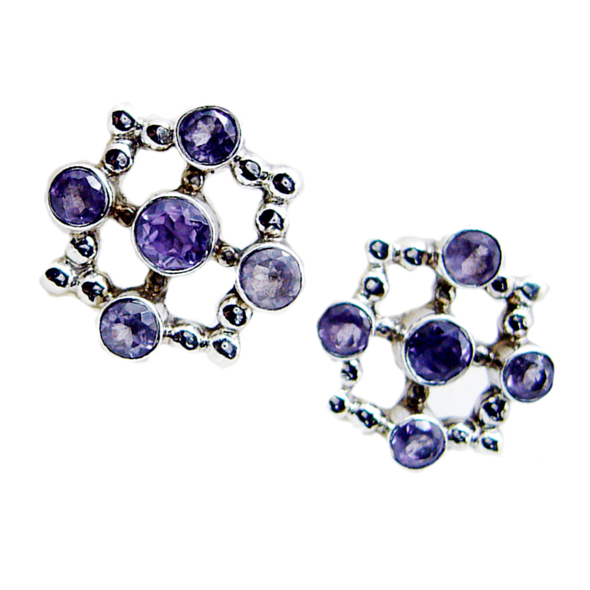 Amethyst-Australian-Lucia-multiple-Stud-Purple-925-Silver-Earring