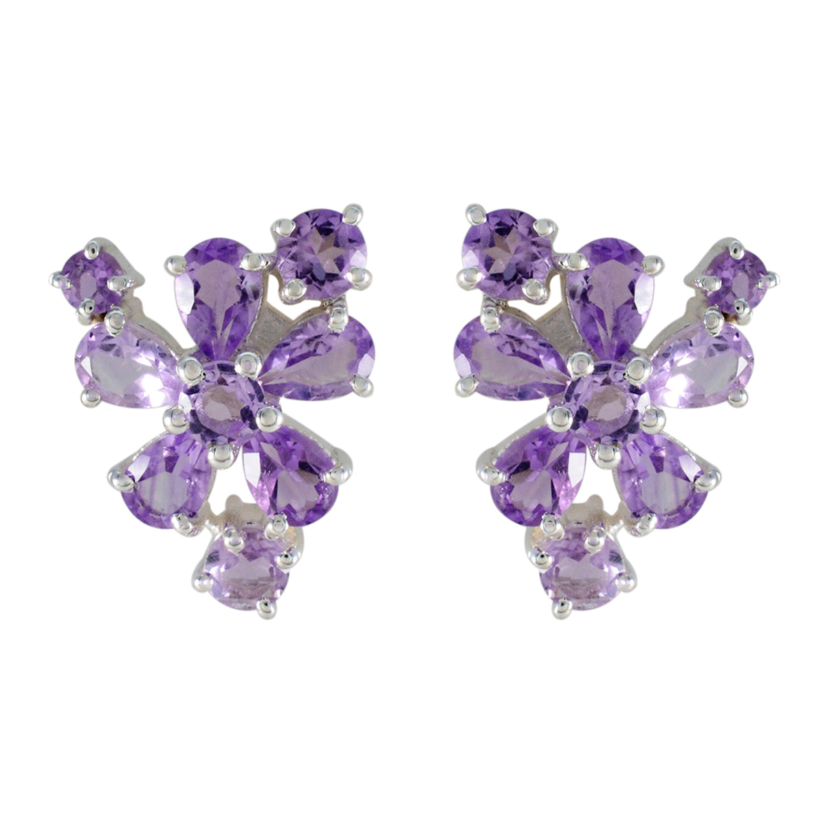 Amethyst-French-Freya-multiple-Stud-Purple-925-Silver-Earring Image principale du produit