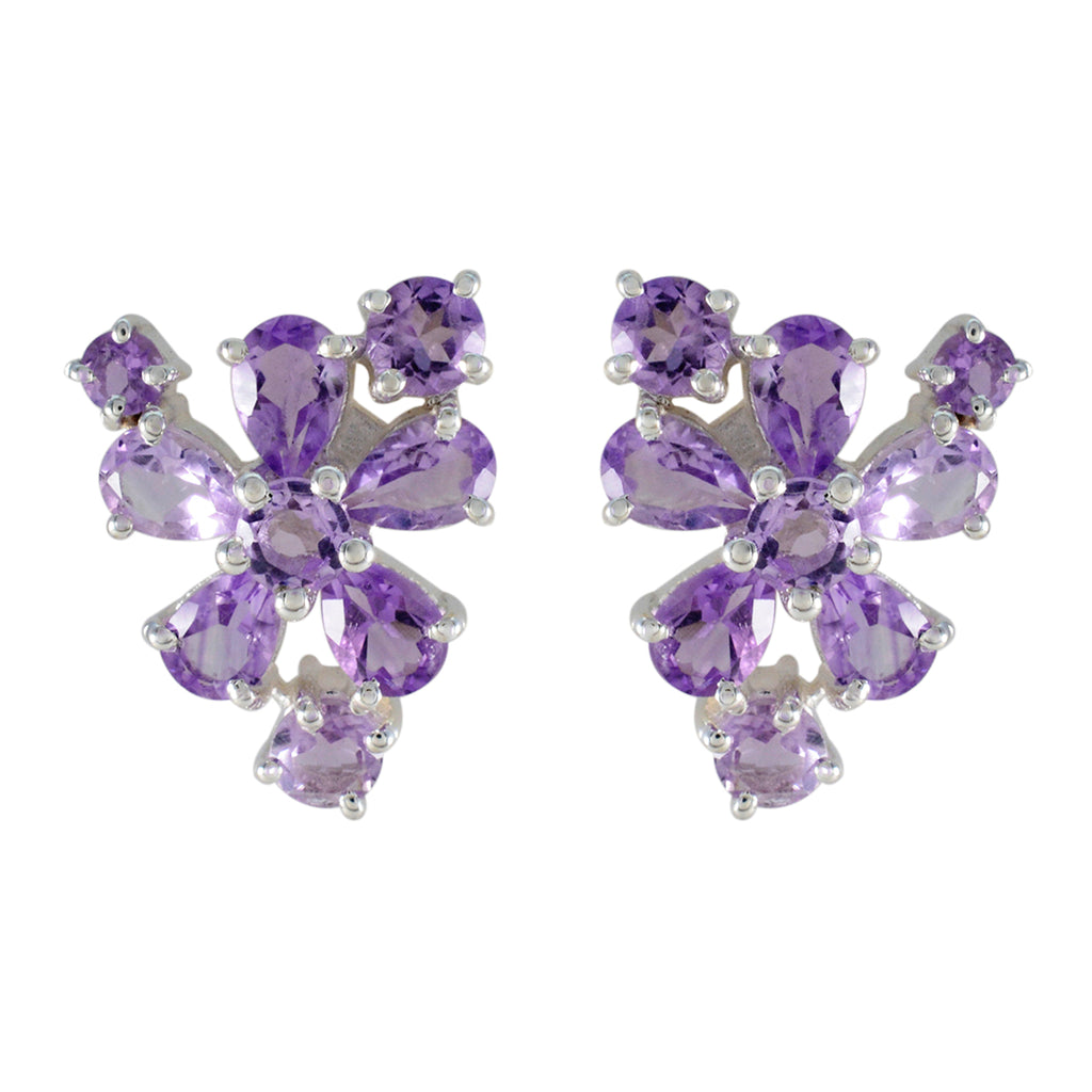 Amethyst-French-Freya-multiple-Stud-Purple-925-Silver-Earring
