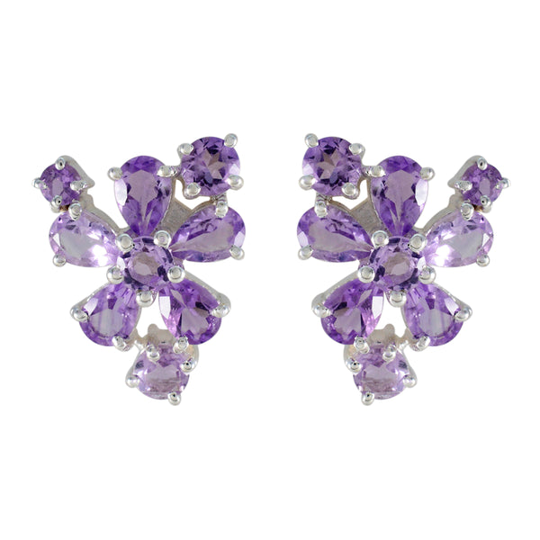Amethyst-French-Freya-multiple-Stud-Purple-925-Silver-Earring