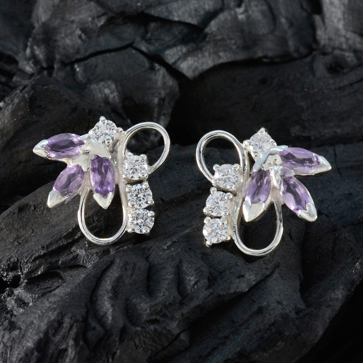 Amethyst-Australian-Isabella-multiple-Stud-Purple-925-Silver-Earring