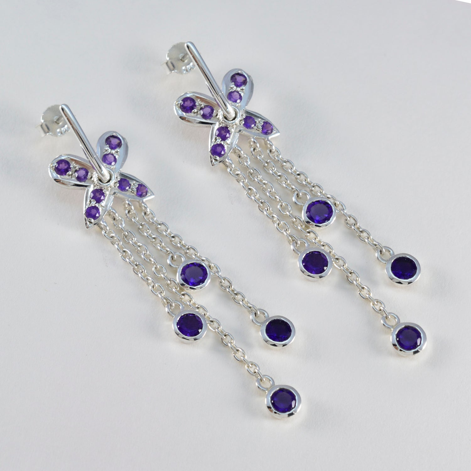 Amethyst-Japanese-Ava-multiple-Stud-Purple-925-Silver-Earring
