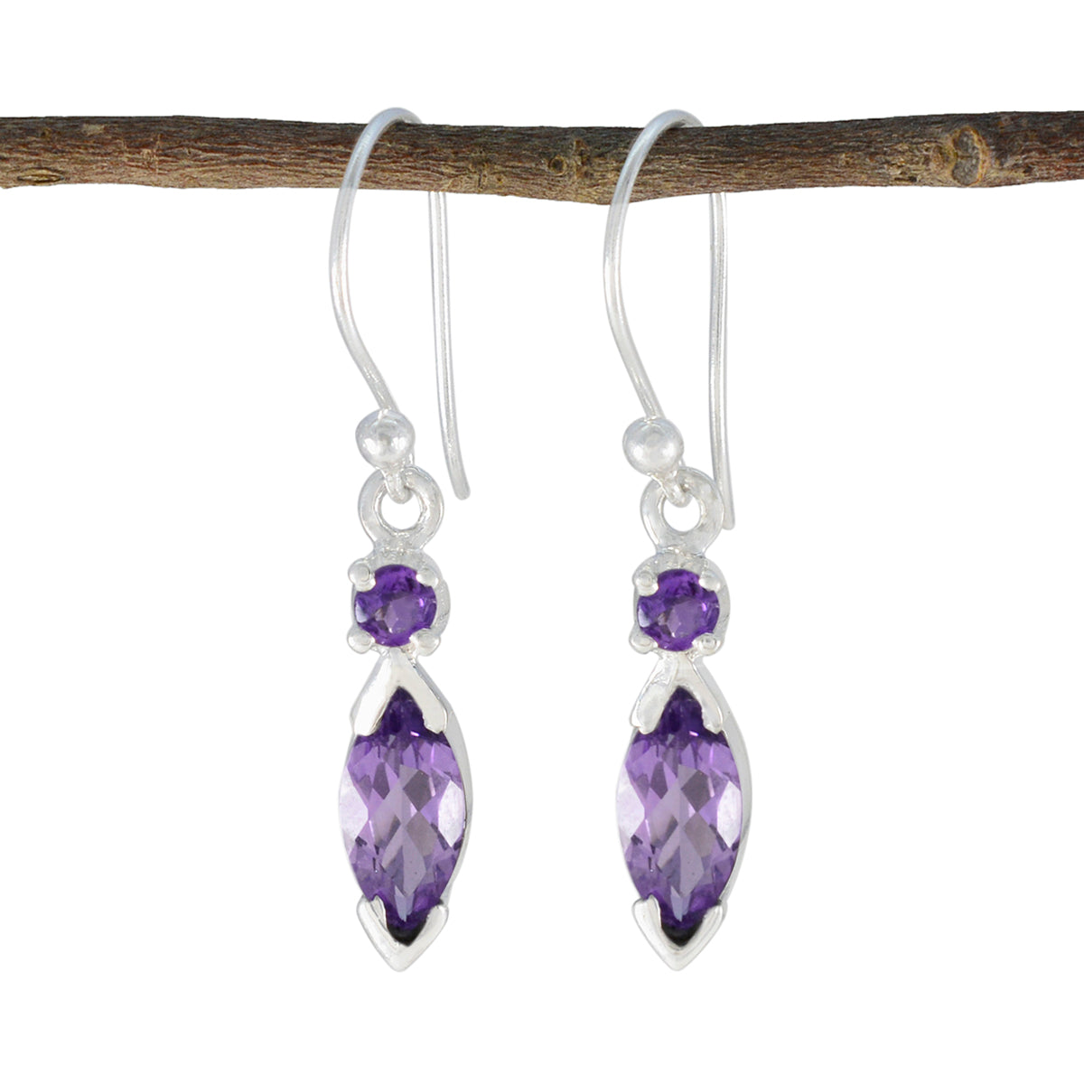 Amethyst-Middle-Eastern-Lily-Toi-et-Moi-Dangle-Purple-Sterling-Silver-Earring