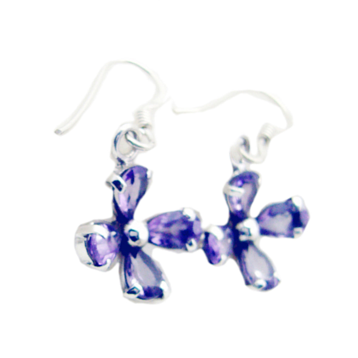 Amethyst-African-Yan-multiple-Dangle-Purple-Silver-Earring Immagine principale del prodotto