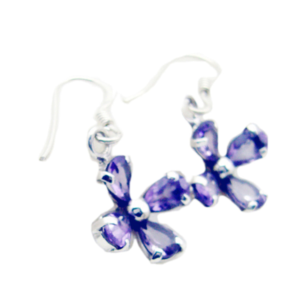Amethyst-African-Yan-multiple-Dangle-Purple-Silver-Earring