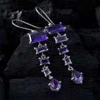 Amethyst-Middle-Eastern-Aisha-multiple-Dangle-Purple-Silver-Earring