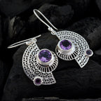 Amethyst-Korean-Freya-multiple-Dangle-Purple-Silver-Earring
