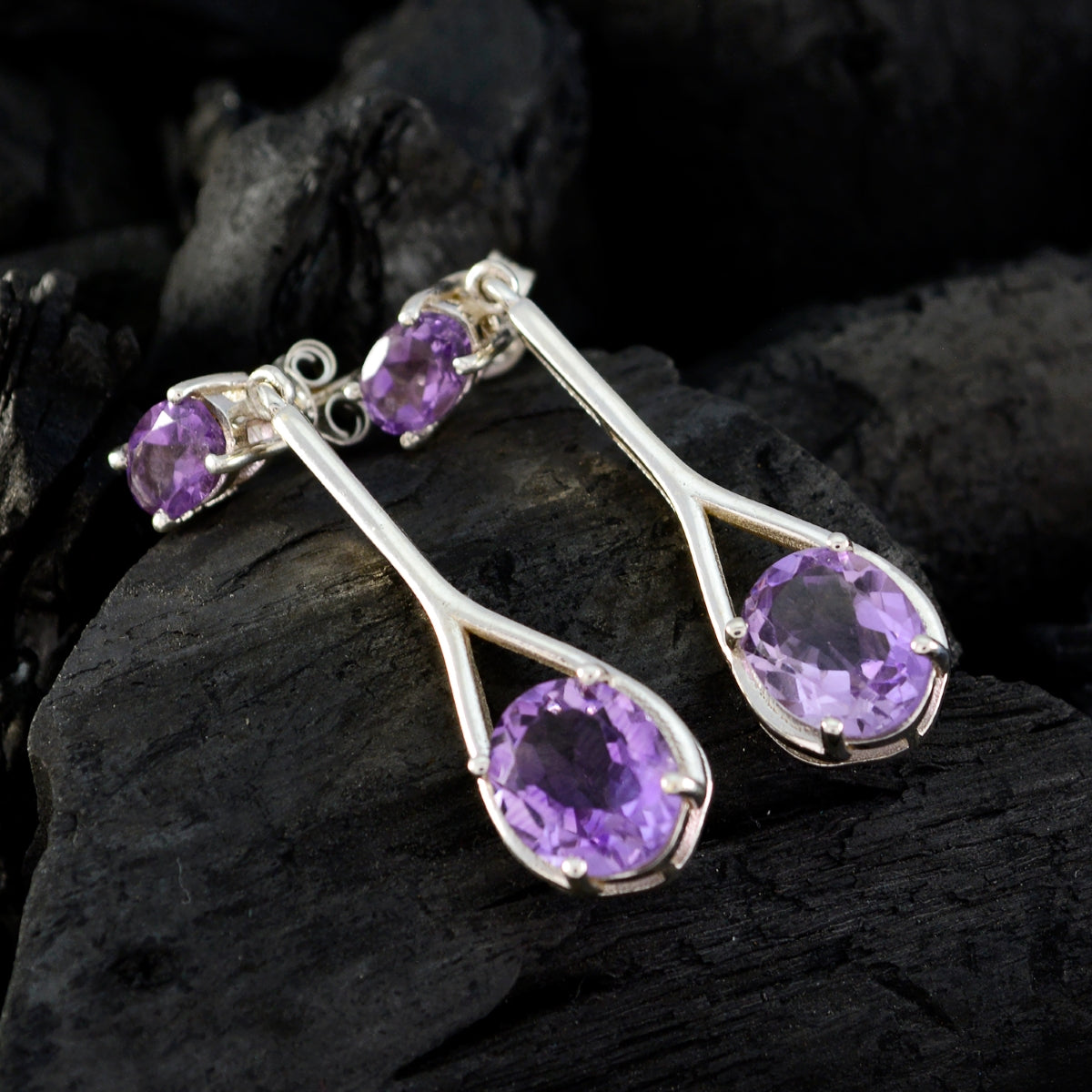 Amethyst-German-Ines-multiple-Stud-Purple-Sterling-Silver-Earring