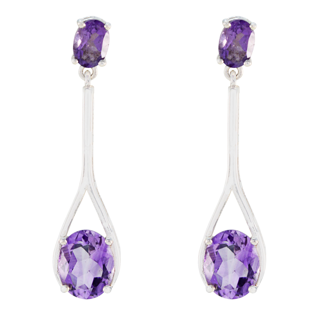 Amethyst-German-Ines-multiple-Stud-Purple-Sterling-Silver-Earring Hoofdafbeelding