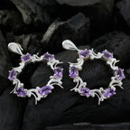 Amethyst-African-Inès-multiple-Stud-Purple-925-Silver-Earring