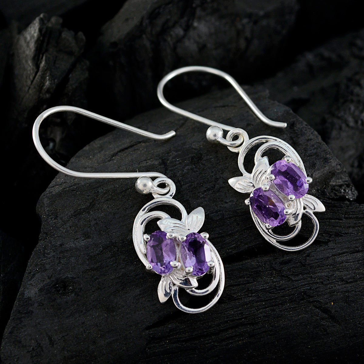 Amethyst-Italian-Katarina-multiple-Dangle-Purple-925-Sterling-Silver-Earring