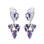 Amethyst-Korean-Alejandra-multiple-Stud-Purple-925-Silver-Earring