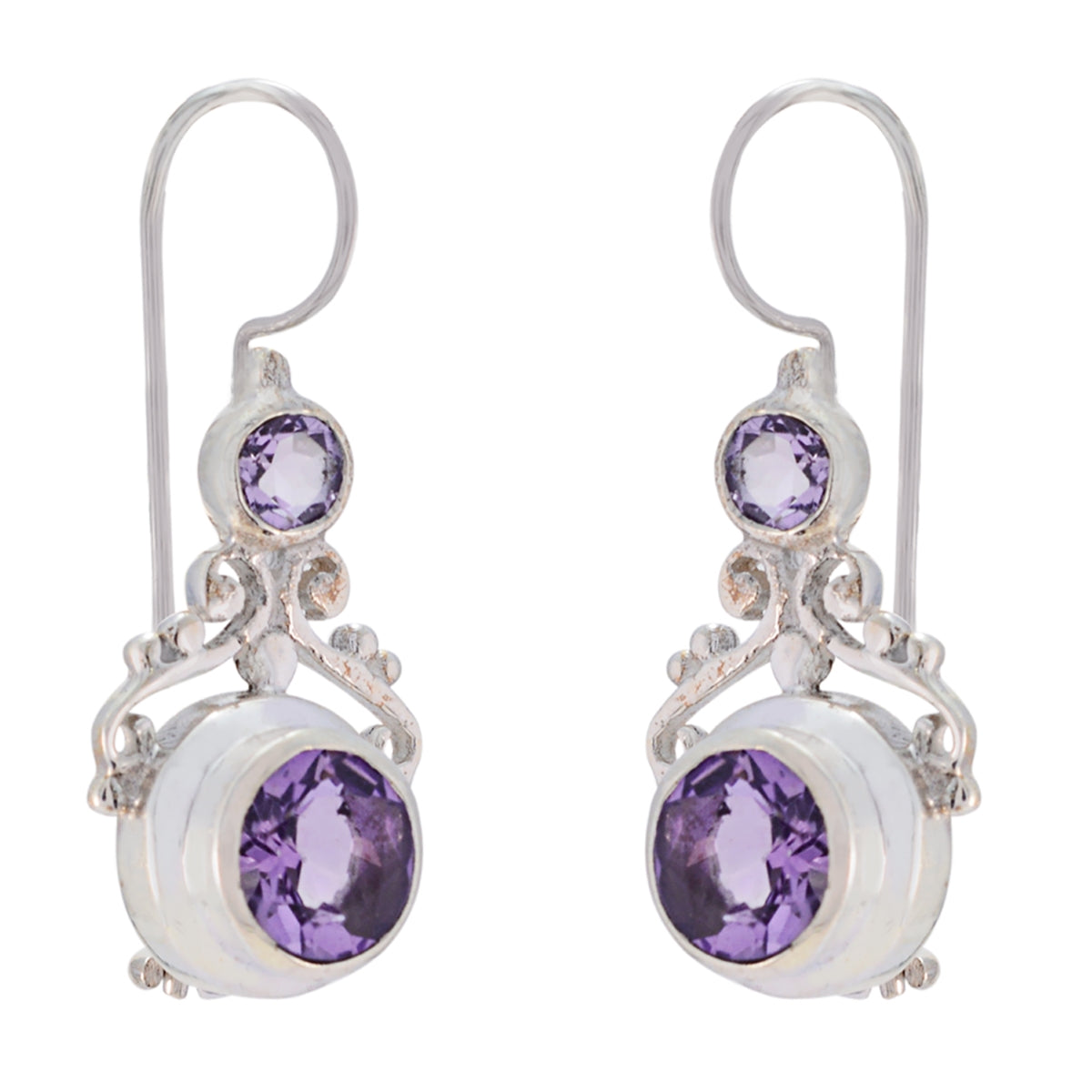 Amethyst-French-Pauline-multiple-Dangle-Purple-Sterling-Silver-Earring