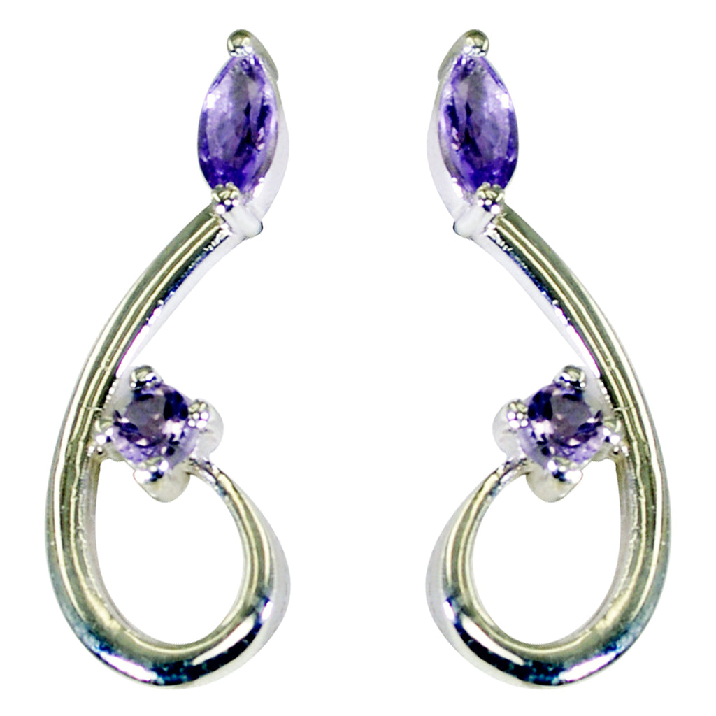 Amethyst-Turkish-Ana-multiple-Stud-Purple-Silver-Earring