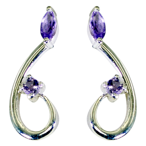 Amethyst-Turkish-Ana-multiple-Stud-Purple-Silver-Earring