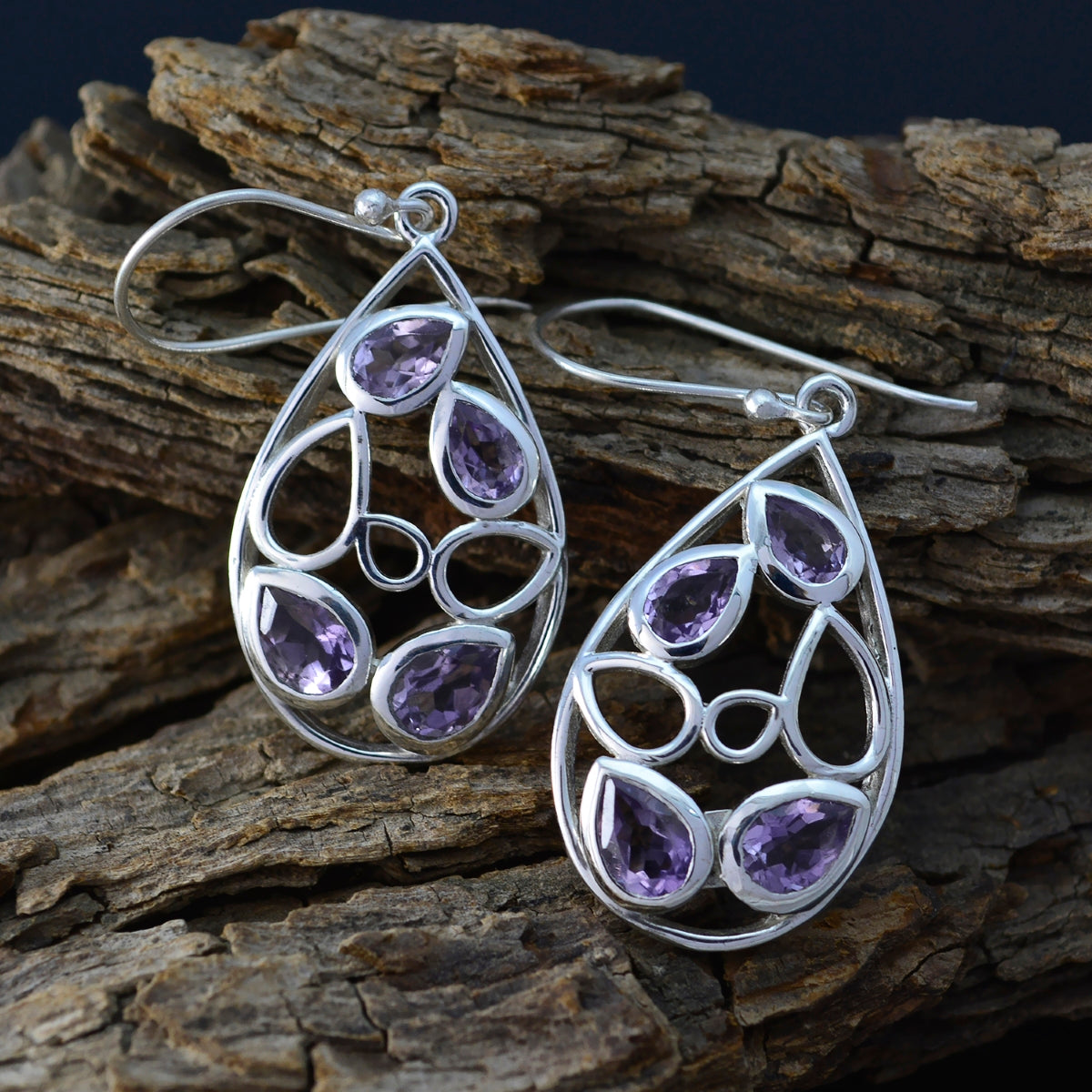 Amethyst-Turkish-Stella-multiple-Dangle-Purple-Sterling-Silver-Earring