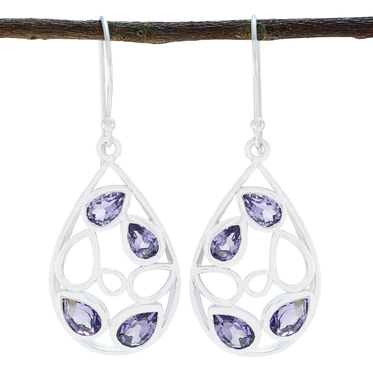 Amethyst-Turkish-Stella-multiple-Dangle-Purple-Sterling-Silver-Earring