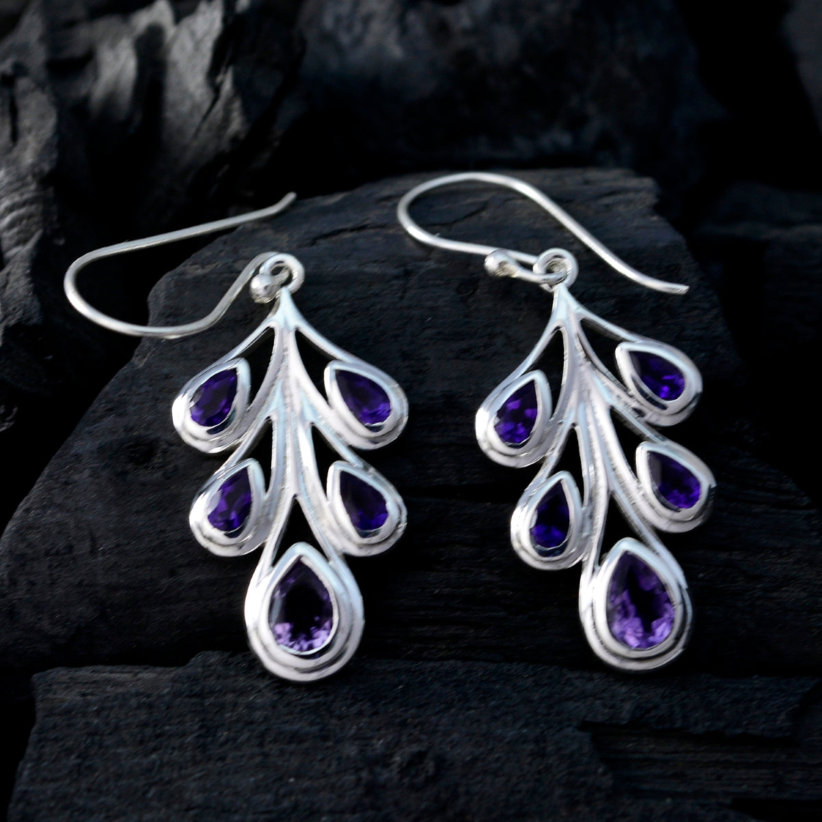 Amethyst-Mexican-Victoriaa-multiple-Dangle-Purple-Sterling-Silver-Earring