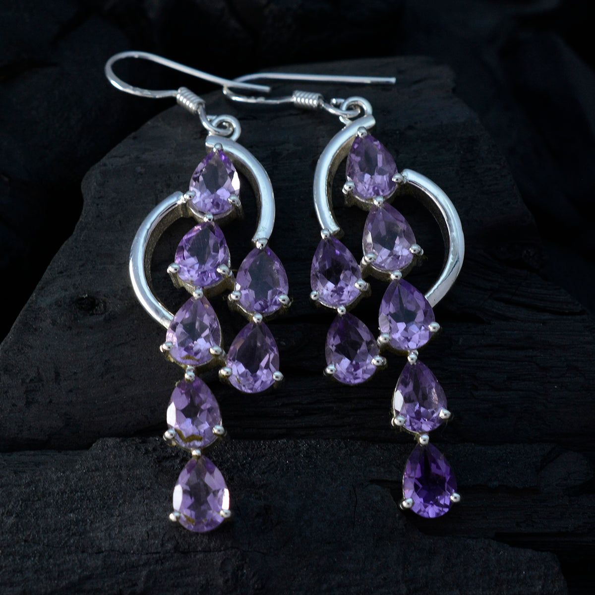 Amethyst-German-Alina-multiple-Dangle-Purple-Silver-Earring