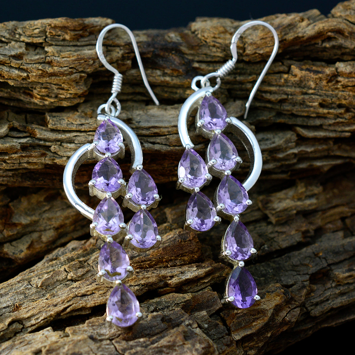 Amethyst-German-Alina-multiple-Dangle-Purple-Silver-Earring
