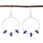 Amethyst-Russian-Lea-Trilogy-Dangle-Purple-Silver-Earring