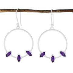 Amethyst-Russian-Lea-Trilogy-Dangle-Purple-Silver-Earring
