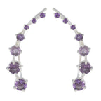 Amethyst-Korean-Min-seo-multiple-EarCuff-Purple-925-Silver-Earring