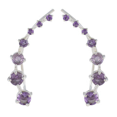 Amethyst-Korean-Min-seo-multiple-EarCuff-Purple-925-Silver-Earring