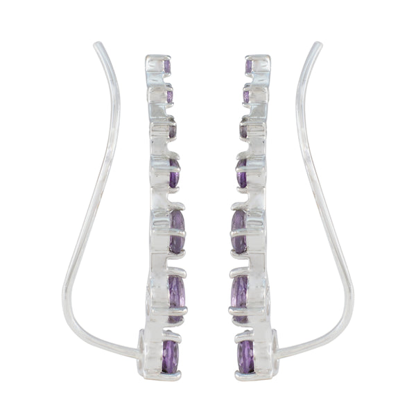 Amethyst-Korean-Min-seo-multiple-EarCuff-Purple-925-Silver-Earring