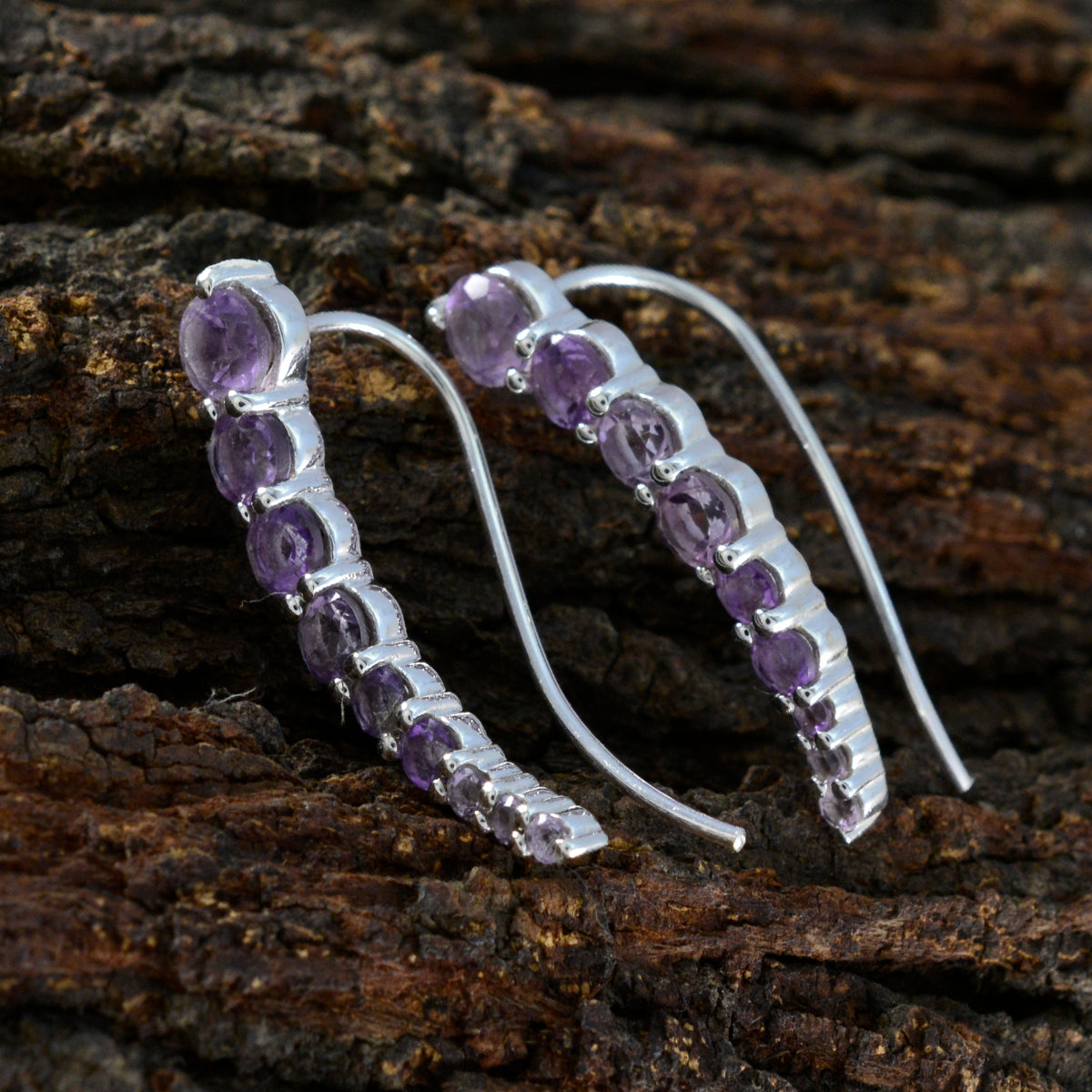 Amethyst-German-Ying-multiple-EarCuff-Purple-925-Silver-Earring