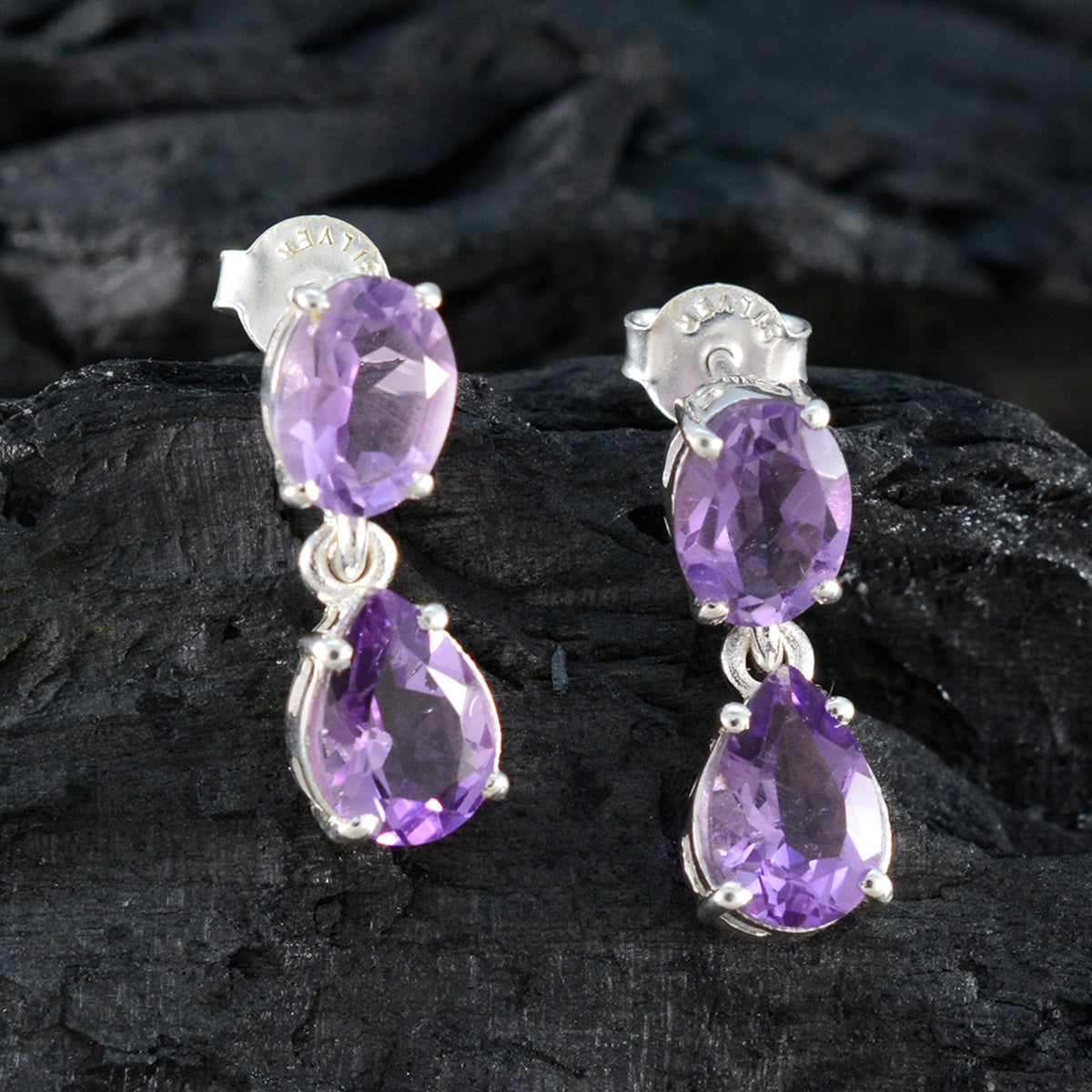 Amethyst-Russian-Teresa-Toi-et-Moi-Stud-Purple-92.5-Silver-Earring