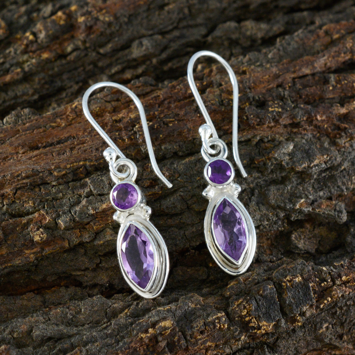 Amethyst-Australian-Amelia-Toi-et-Moi-Dangle-Purple-925-Silver-Earring