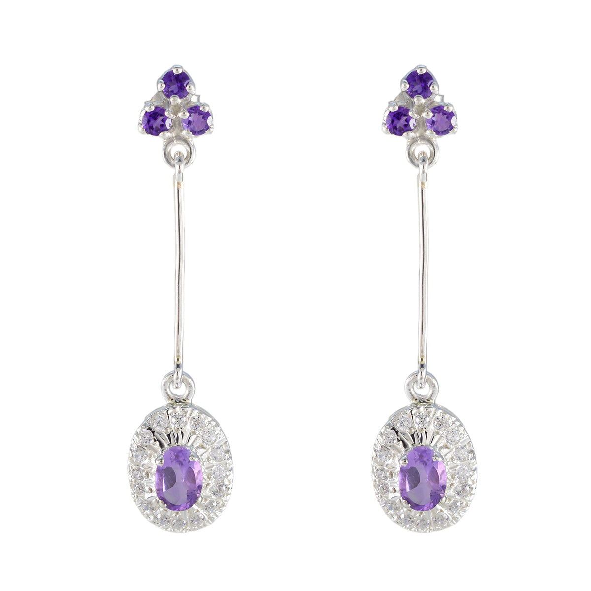 Amethyst-Italian-Andrea-multiple-Stud-Purple-Silver-Earring