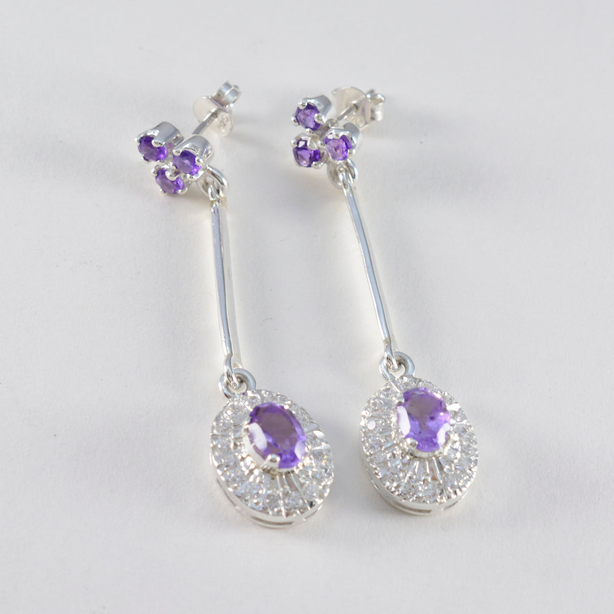 Amethyst-Italian-Andrea-multiple-Stud-Purple-Silver-Earring