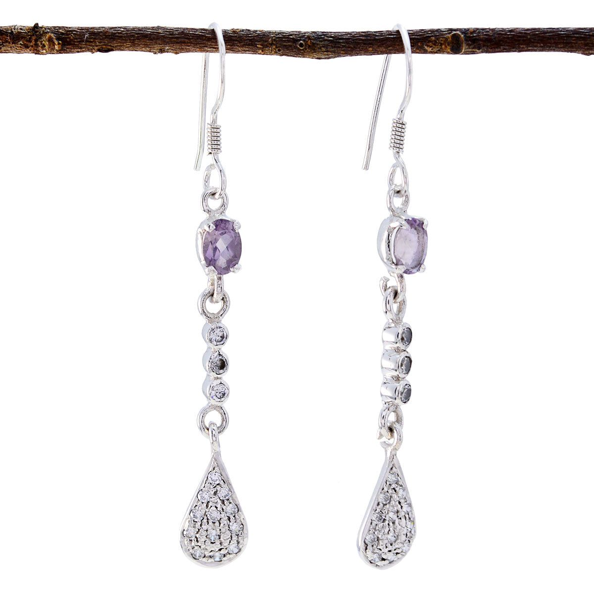 Amethyst-Australian-Bianca-multiple-Dangle-Purple-925-Silver-Earring Image principale du produit
