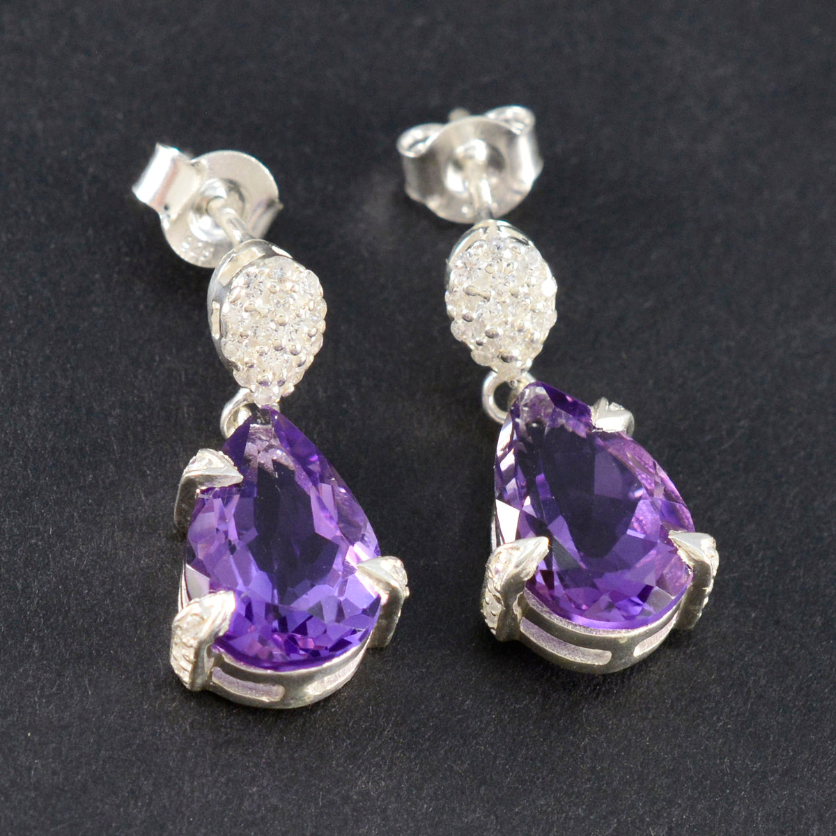 Amethyst-American-Lourdes-Solitaire-Stud-Purple-92.5-Silver-Earring