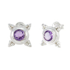 Amethyst-Japanese-Lourdes-Solitaire-Dangle-Purple-92.5-Silver-Earring