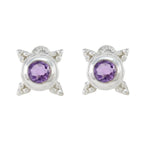 Amethyst-Japanese-Lourdes-Solitaire-Dangle-Purple-92.5-Silver-Earring