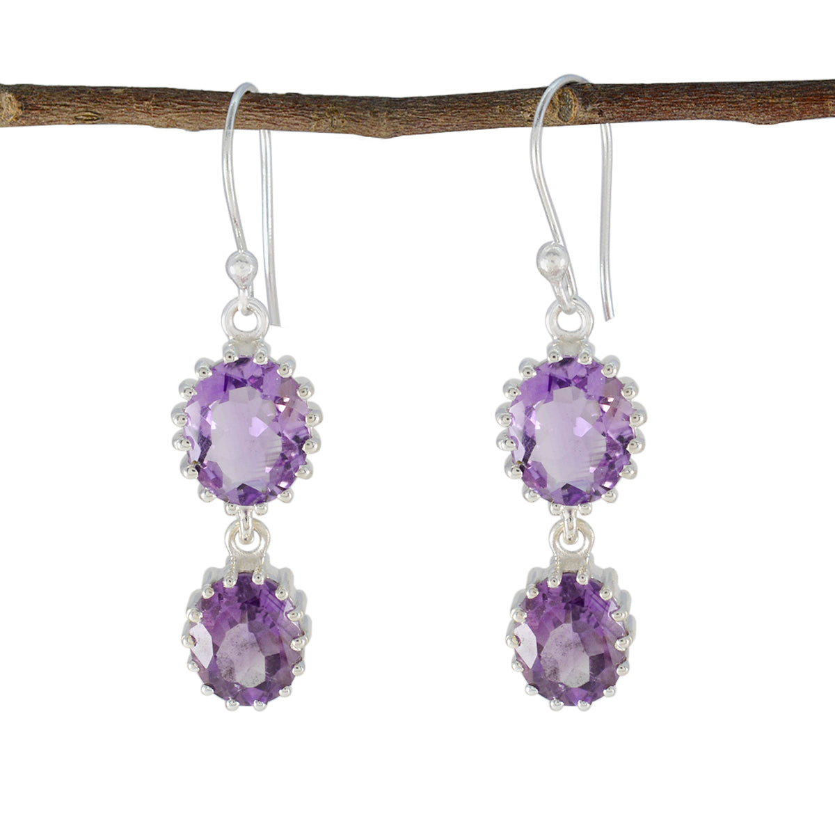 Amethyst-Japanese-Aurora-multiple-Dangle-Purple-Silver-Earring