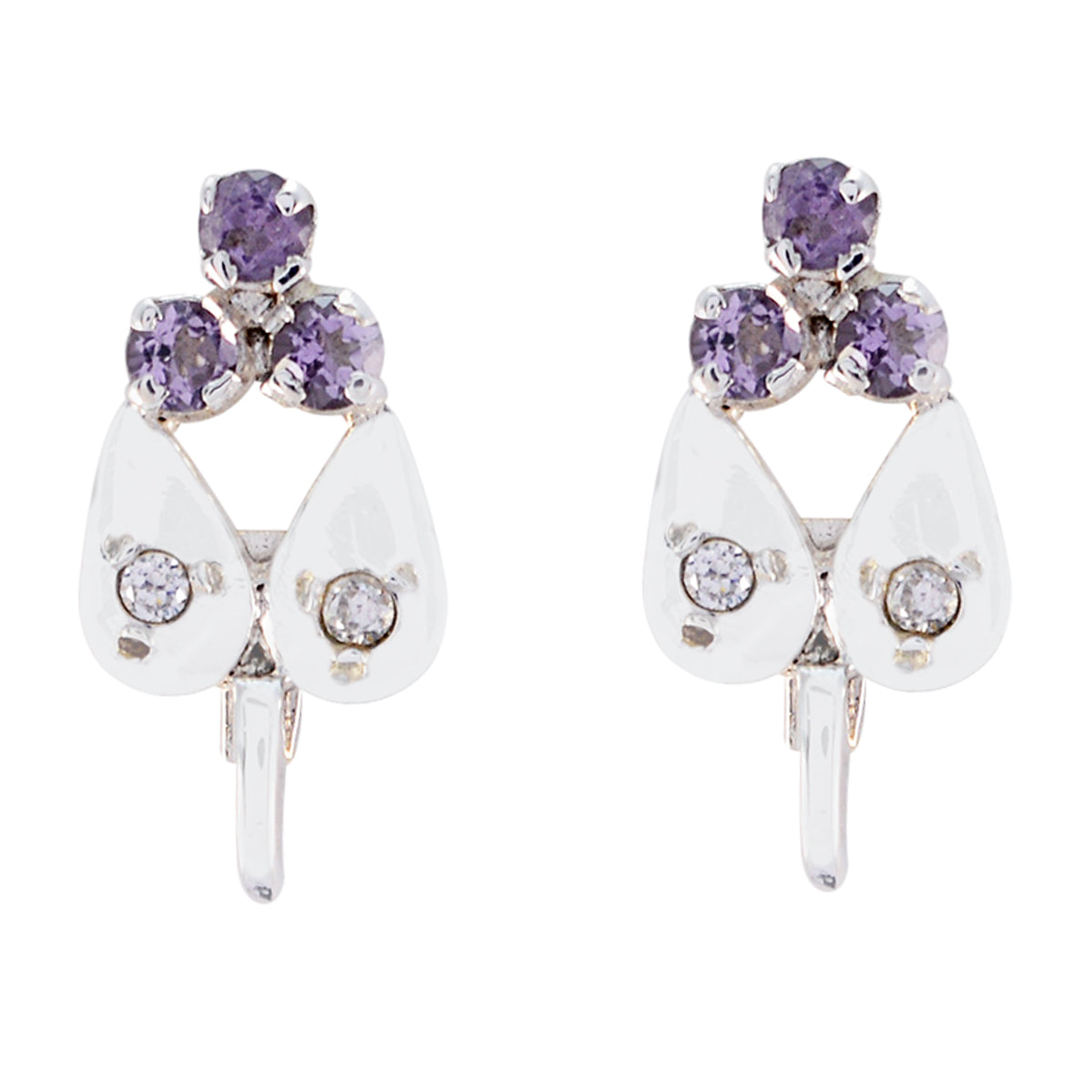 Amethyst-Latin-American-Camila-multiple-Stud-Purple-925-Silver-Earring Imagen principal del producto