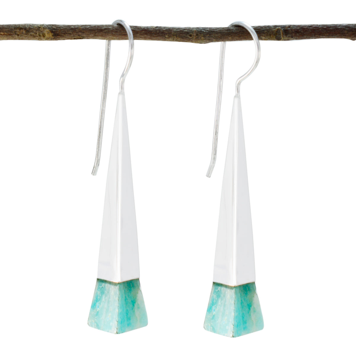 Amazonite-German-Carolina-Solitaire-Dangle-Green-92.5-Silver-Earring